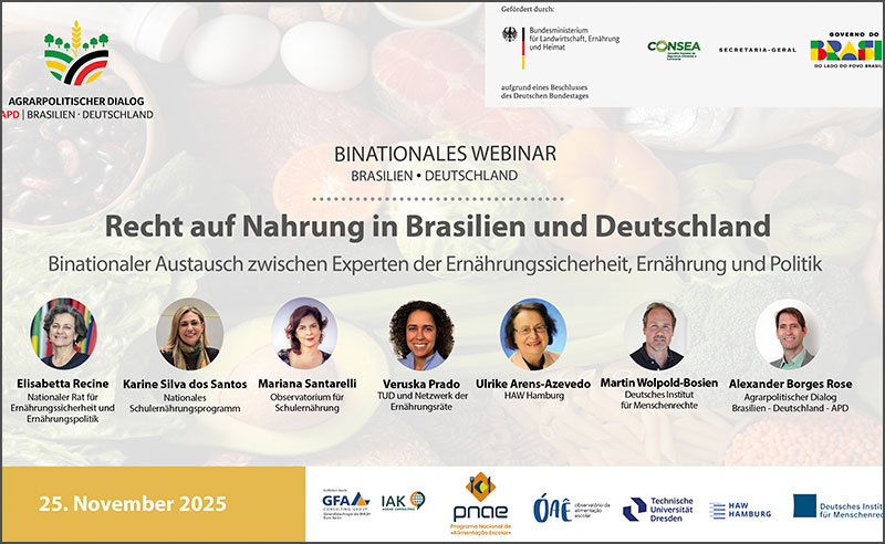 Im Rahmen des Webinars stellen Expertinnen und Experten aus den Bereichen Ernährungssicherheit, Ernährung und Politik beider Länder Strategien und Praktiken im Zusammenhang mit dem...